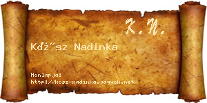 Kósz Nadinka névjegykártya